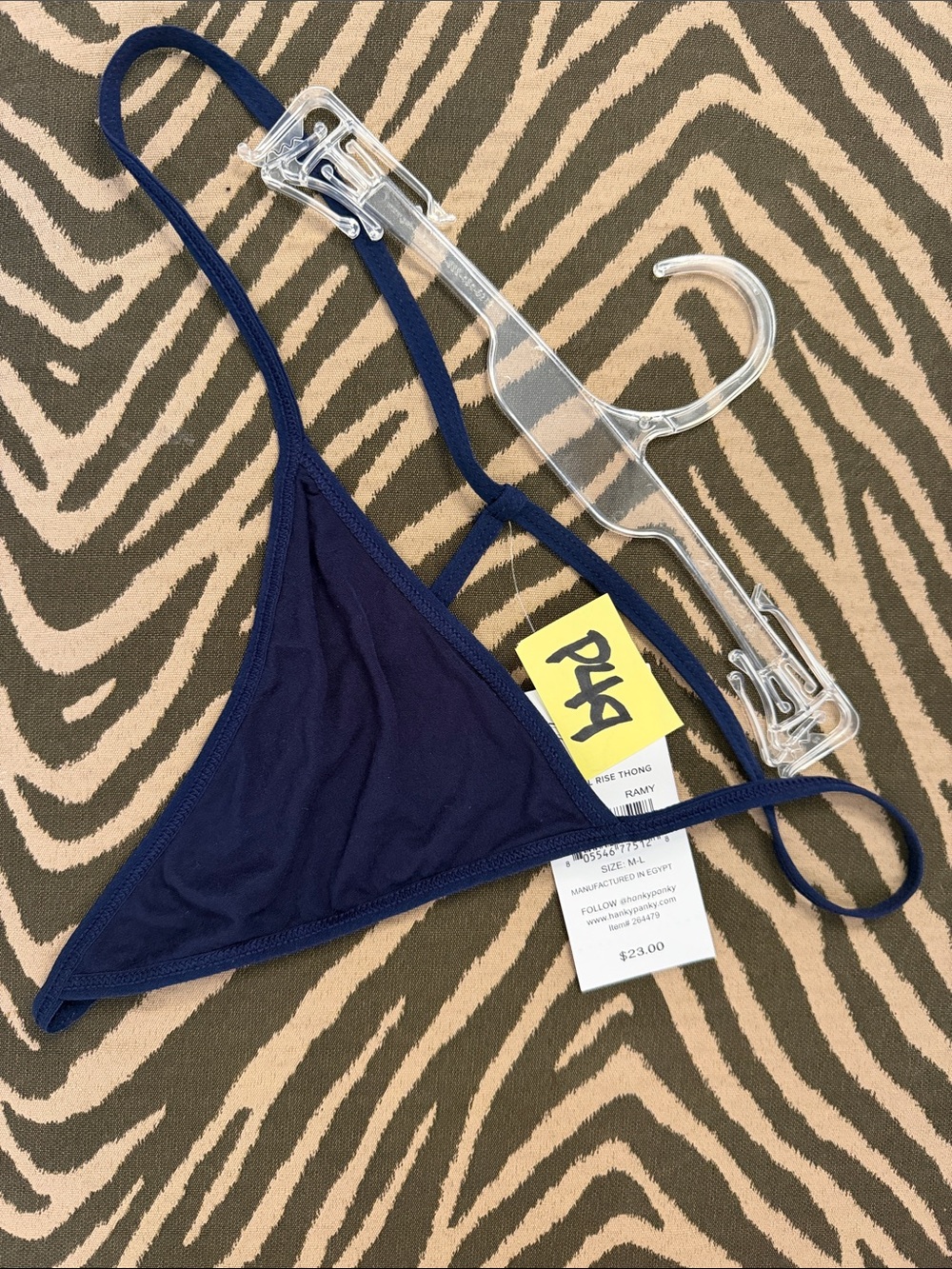 #P49 M-L HANKY-PANKY unisex  STRING underwear, high-rise Blue  gstring